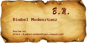 Biebel Modesztusz névjegykártya